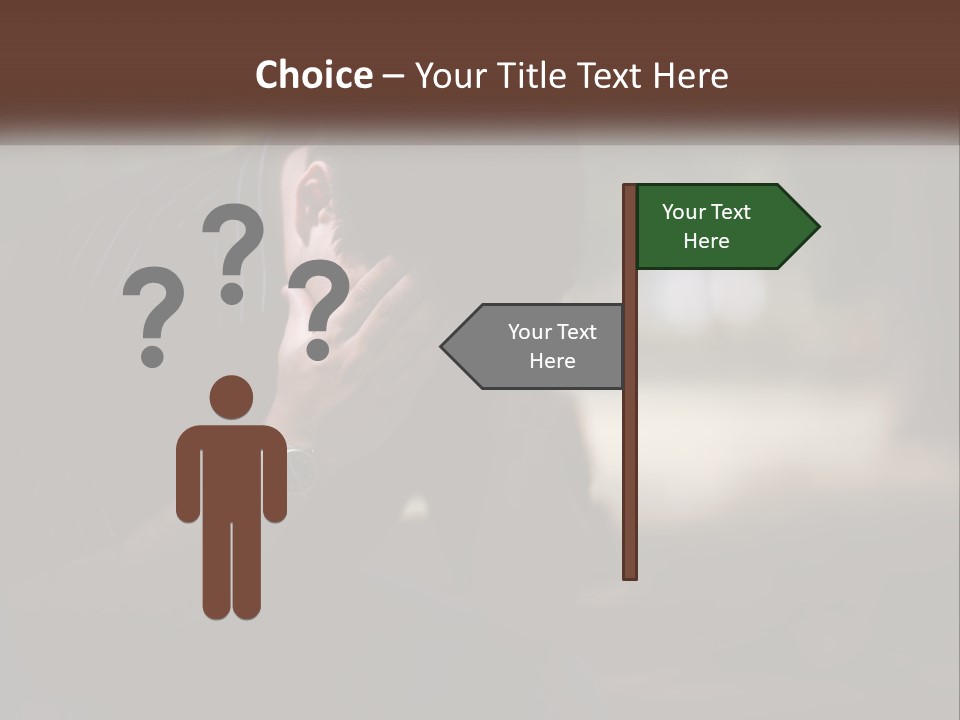 A Man Covering His Face With His Hands PowerPoint Template