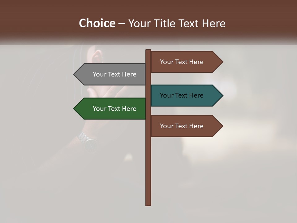 A Man Covering His Face With His Hands PowerPoint Template