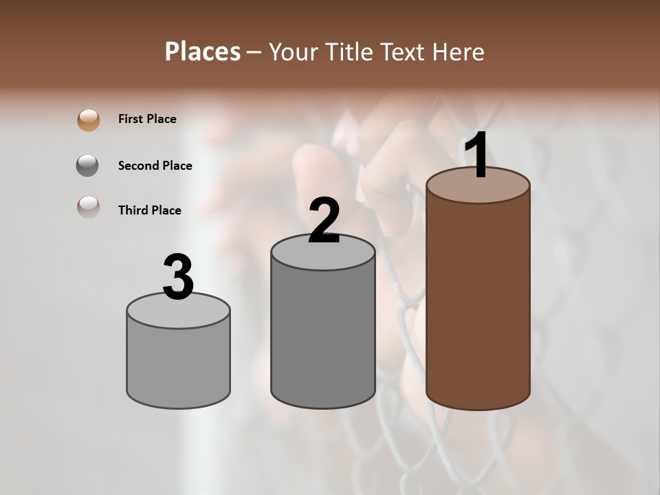 A Person Holding A Chain Link Fence With Their Hands PowerPoint Template