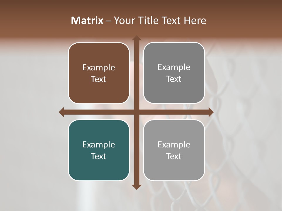 A Person Holding A Chain Link Fence With Their Hands PowerPoint Template