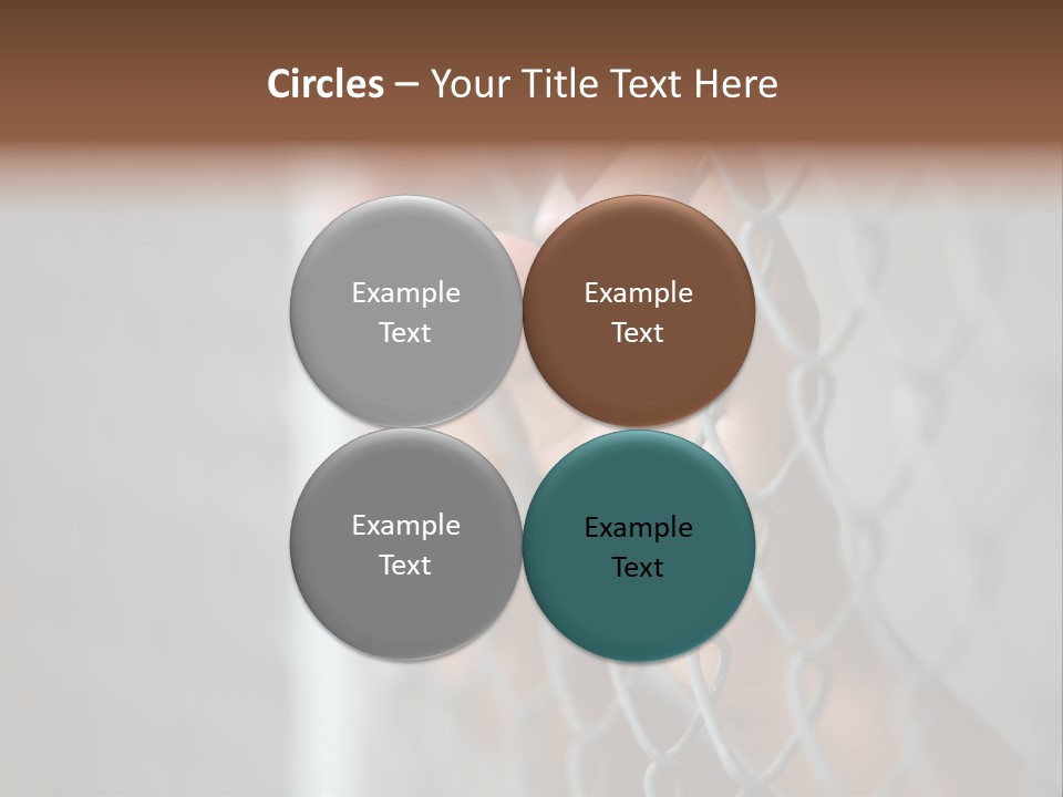 A Person Holding A Chain Link Fence With Their Hands PowerPoint Template