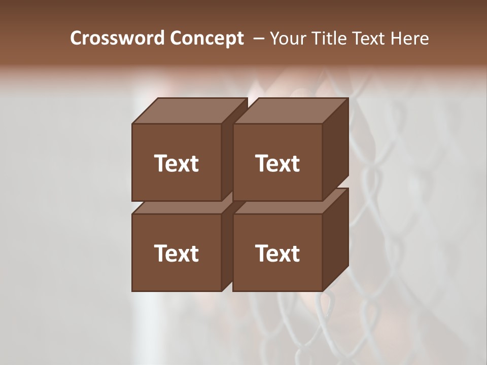 A Person Holding A Chain Link Fence With Their Hands PowerPoint Template