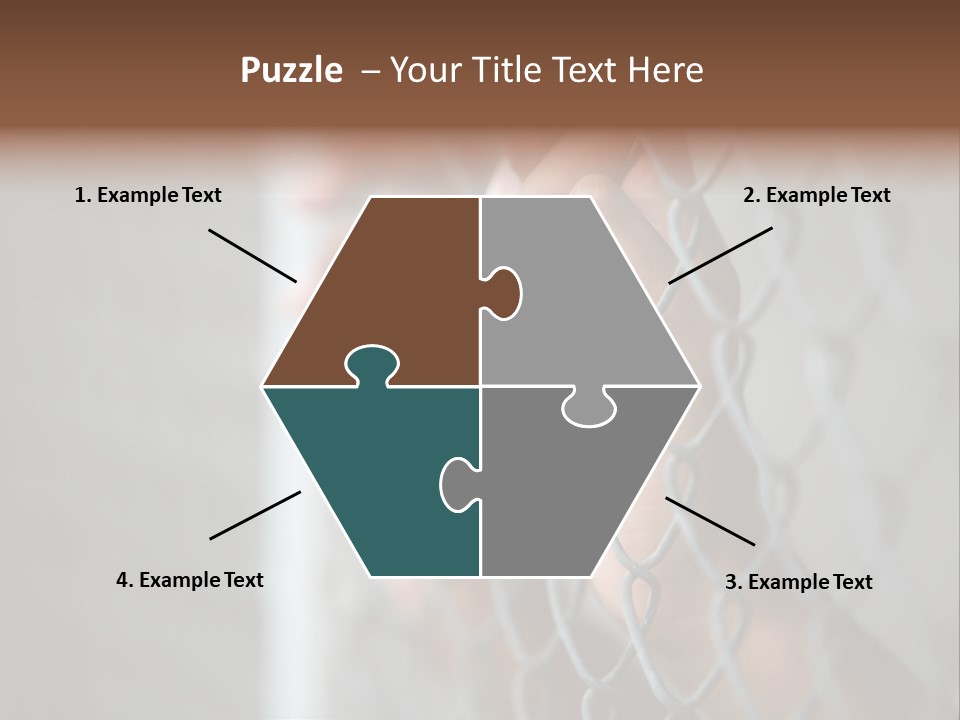 A Person Holding A Chain Link Fence With Their Hands PowerPoint Template