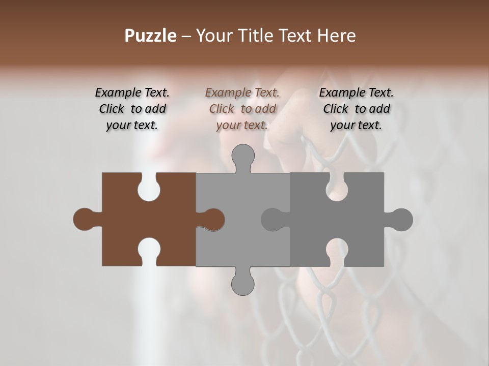 A Person Holding A Chain Link Fence With Their Hands PowerPoint Template