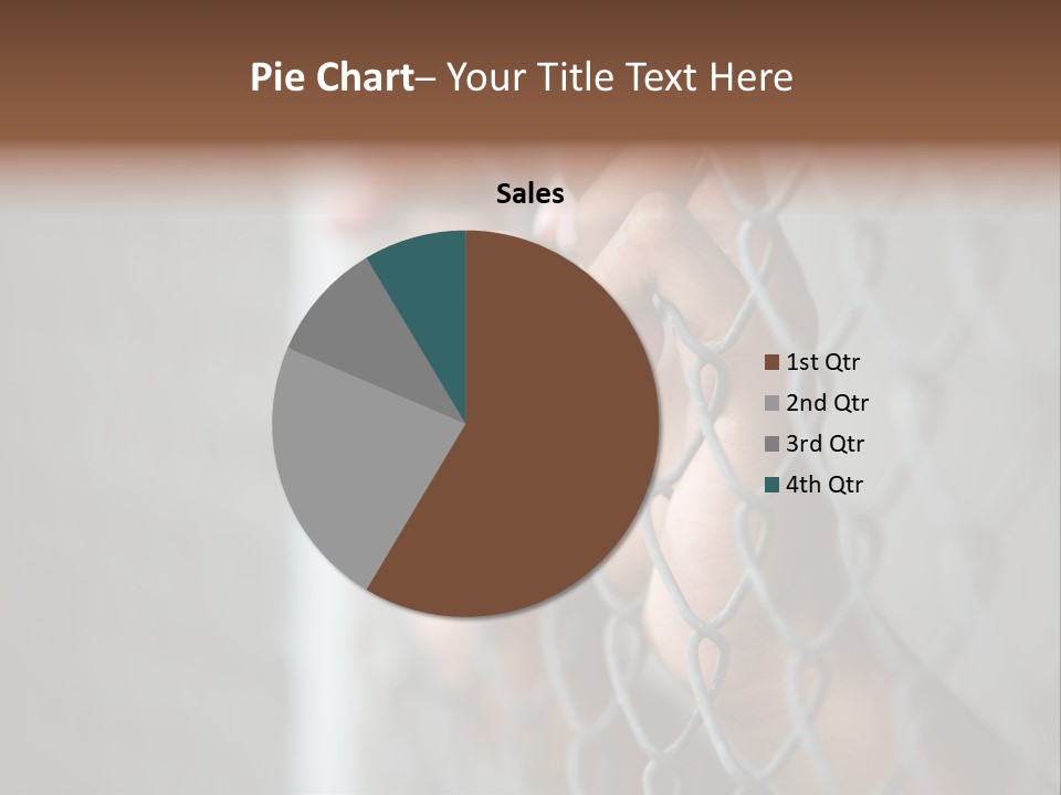 A Person Holding A Chain Link Fence With Their Hands PowerPoint Template
