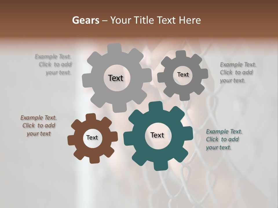 A Person Holding A Chain Link Fence With Their Hands PowerPoint Template