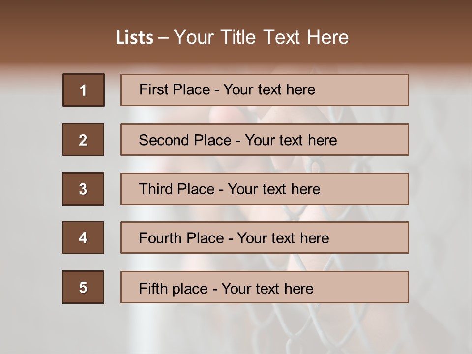 A Person Holding A Chain Link Fence With Their Hands PowerPoint Template