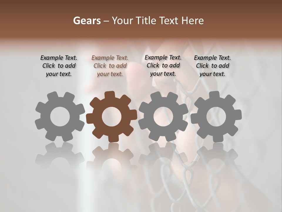 A Person Holding A Chain Link Fence With Their Hands PowerPoint Template