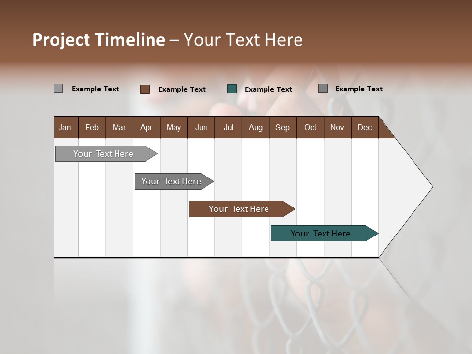 A Person Holding A Chain Link Fence With Their Hands PowerPoint Template
