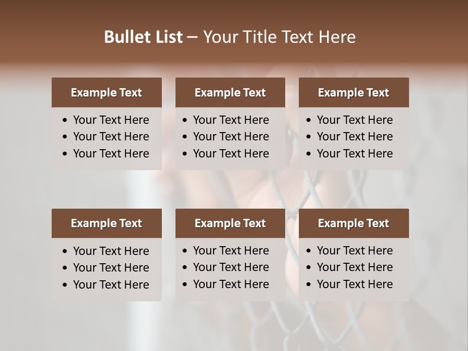 A Person Holding A Chain Link Fence With Their Hands PowerPoint Template