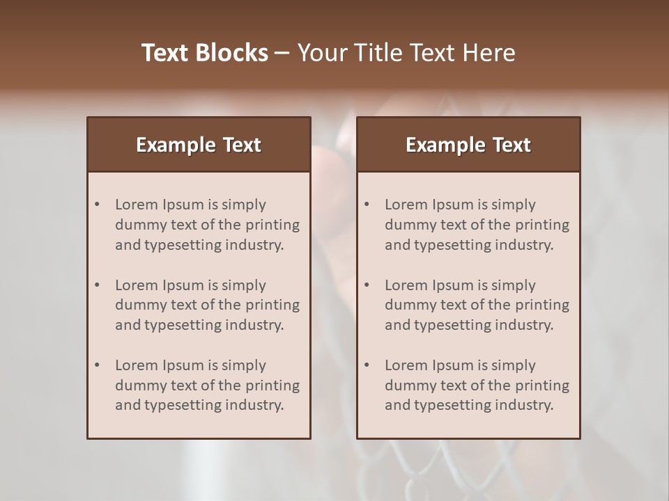 A Person Holding A Chain Link Fence With Their Hands PowerPoint Template