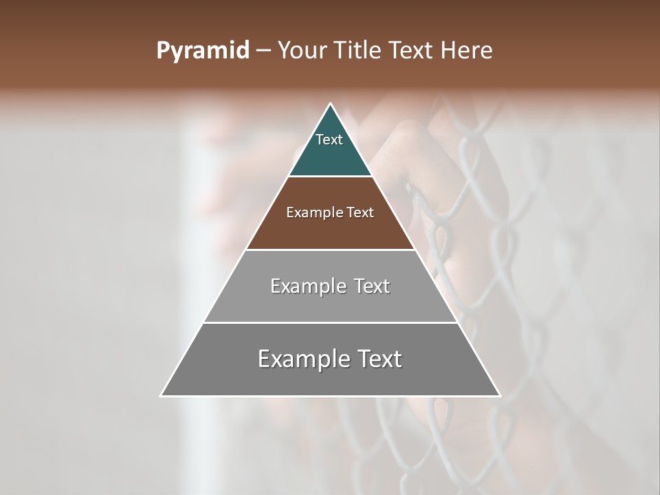 A Person Holding A Chain Link Fence With Their Hands PowerPoint Template