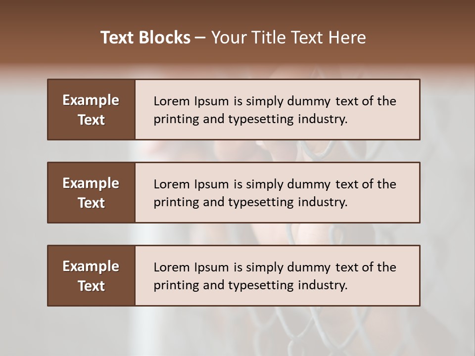 A Person Holding A Chain Link Fence With Their Hands PowerPoint Template