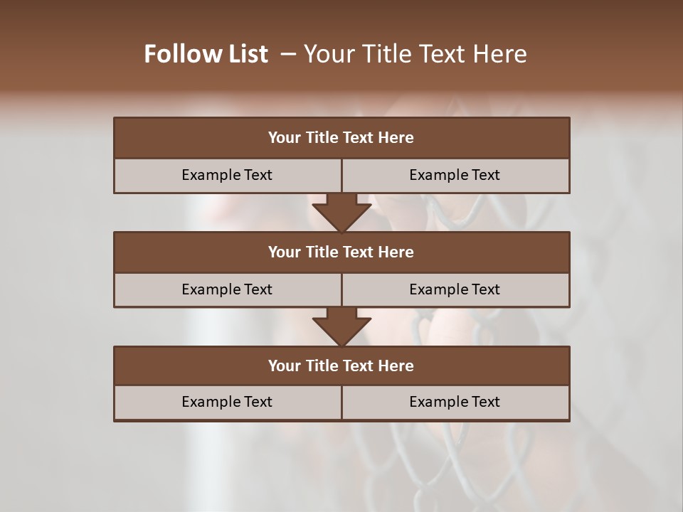 A Person Holding A Chain Link Fence With Their Hands PowerPoint Template