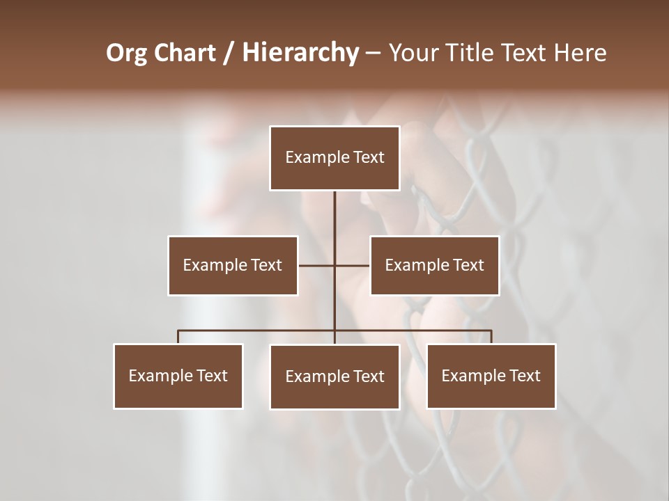 A Person Holding A Chain Link Fence With Their Hands PowerPoint Template