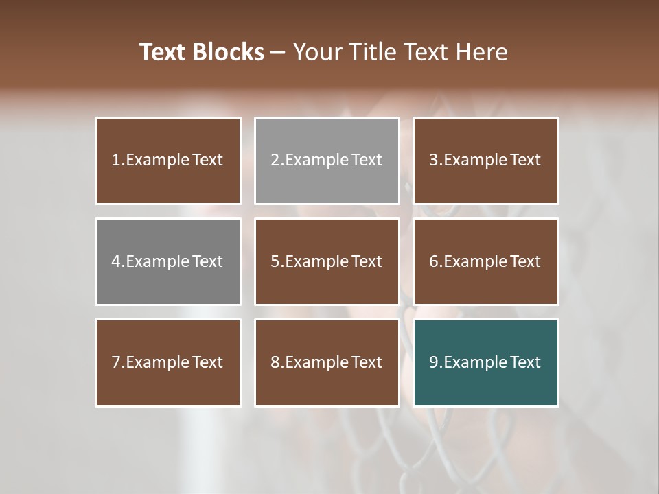 A Person Holding A Chain Link Fence With Their Hands PowerPoint Template