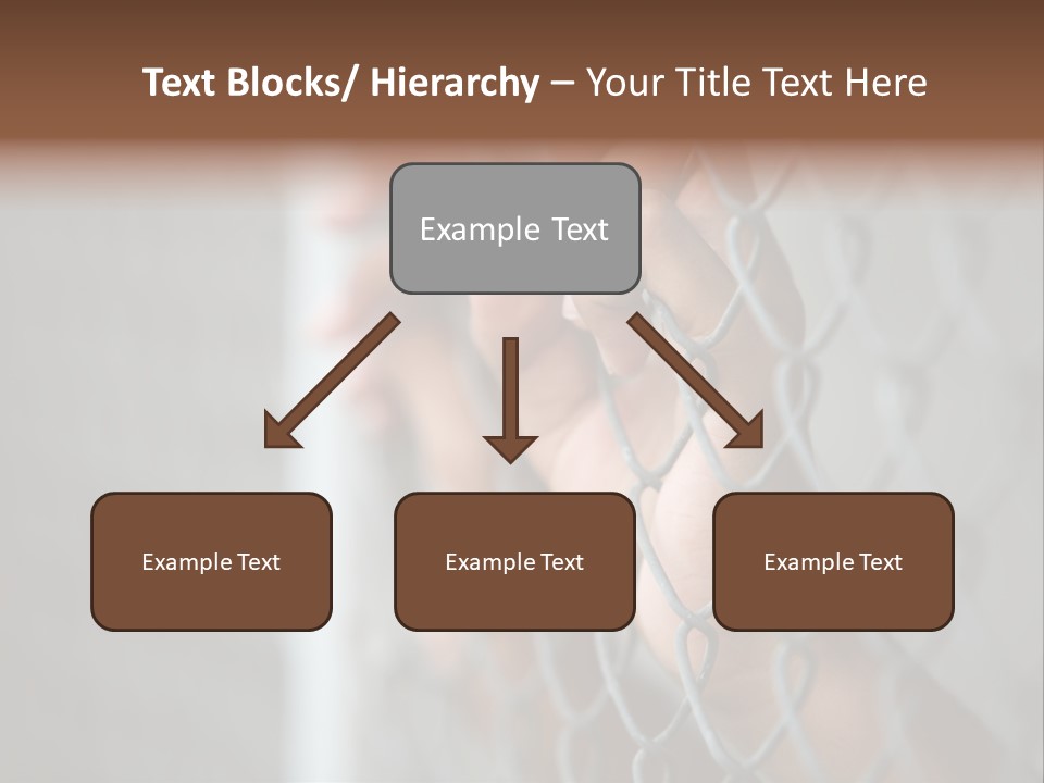 A Person Holding A Chain Link Fence With Their Hands PowerPoint Template