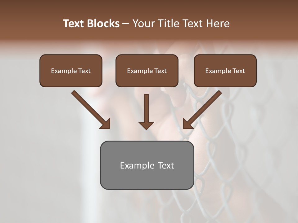 A Person Holding A Chain Link Fence With Their Hands PowerPoint Template