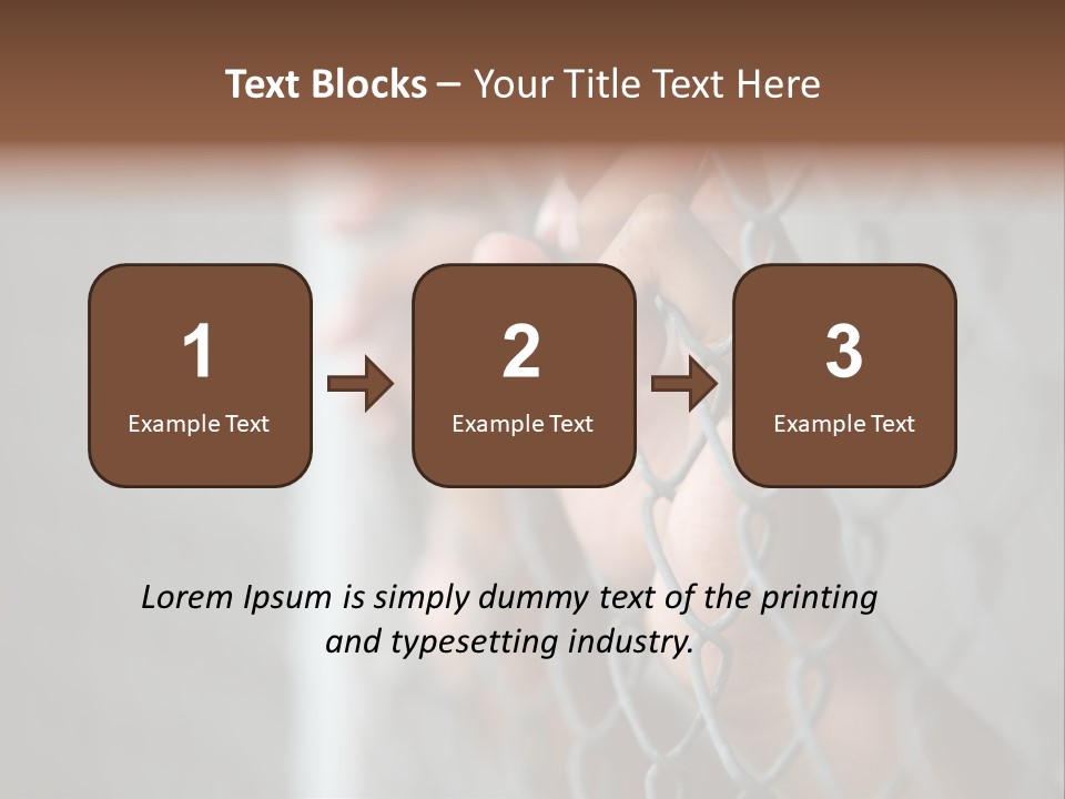 A Person Holding A Chain Link Fence With Their Hands PowerPoint Template