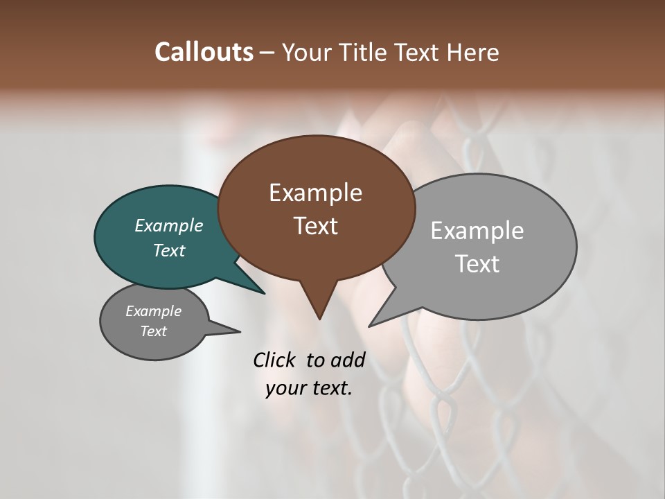 A Person Holding A Chain Link Fence With Their Hands PowerPoint Template