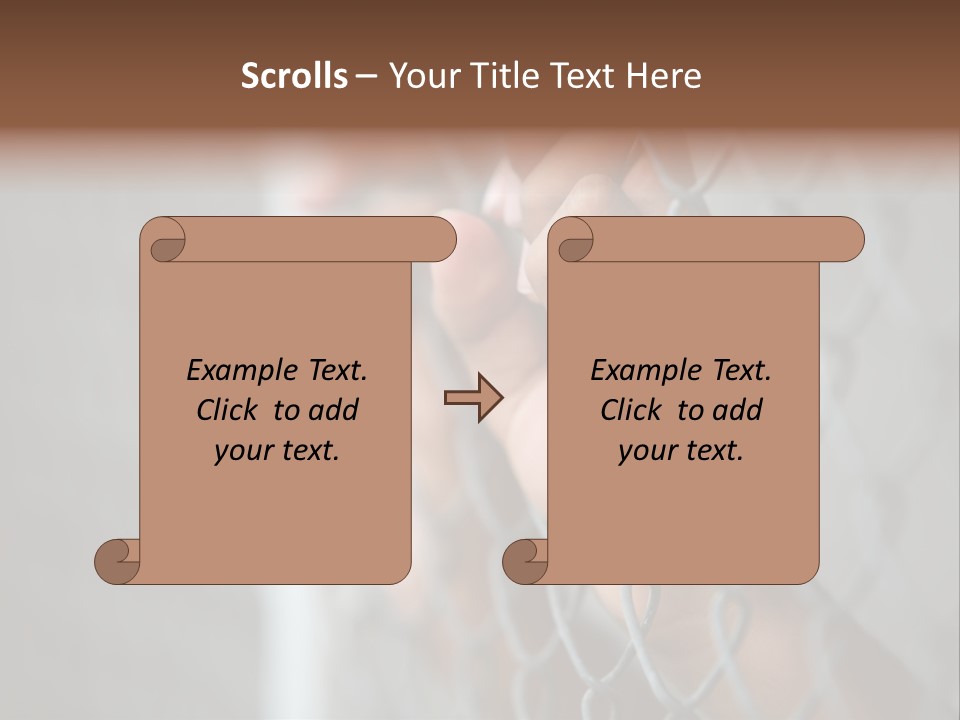 A Person Holding A Chain Link Fence With Their Hands PowerPoint Template