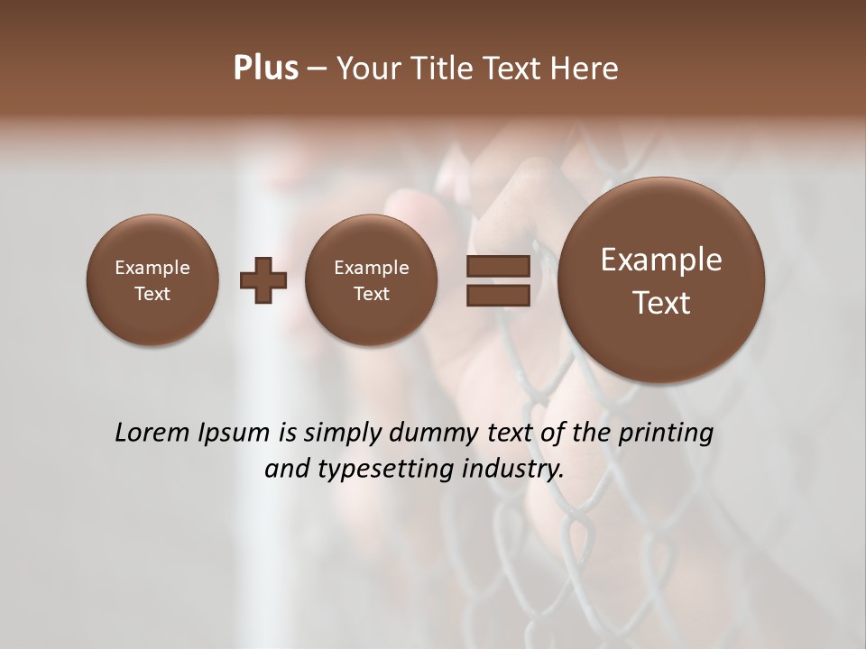 A Person Holding A Chain Link Fence With Their Hands PowerPoint Template