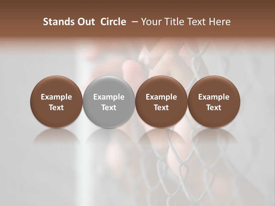 A Person Holding A Chain Link Fence With Their Hands PowerPoint Template
