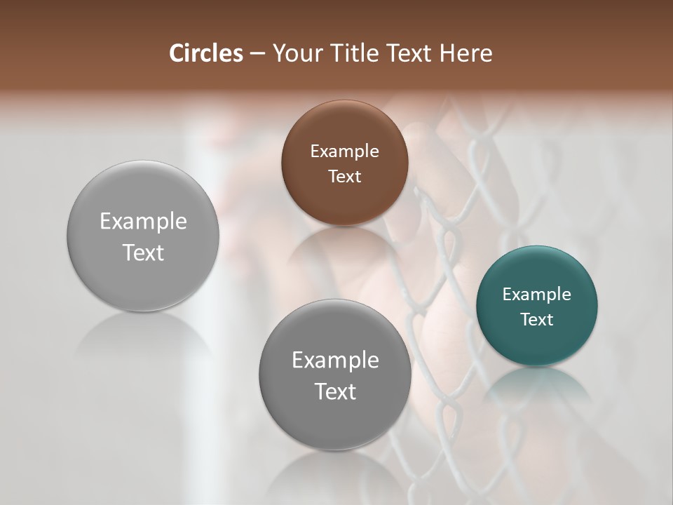 A Person Holding A Chain Link Fence With Their Hands PowerPoint Template