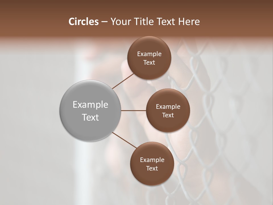 A Person Holding A Chain Link Fence With Their Hands PowerPoint Template