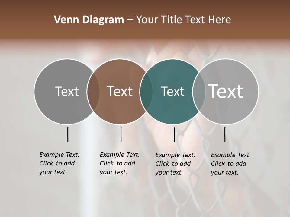 A Person Holding A Chain Link Fence With Their Hands PowerPoint Template