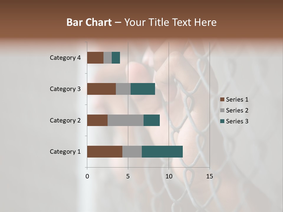 A Person Holding A Chain Link Fence With Their Hands PowerPoint Template