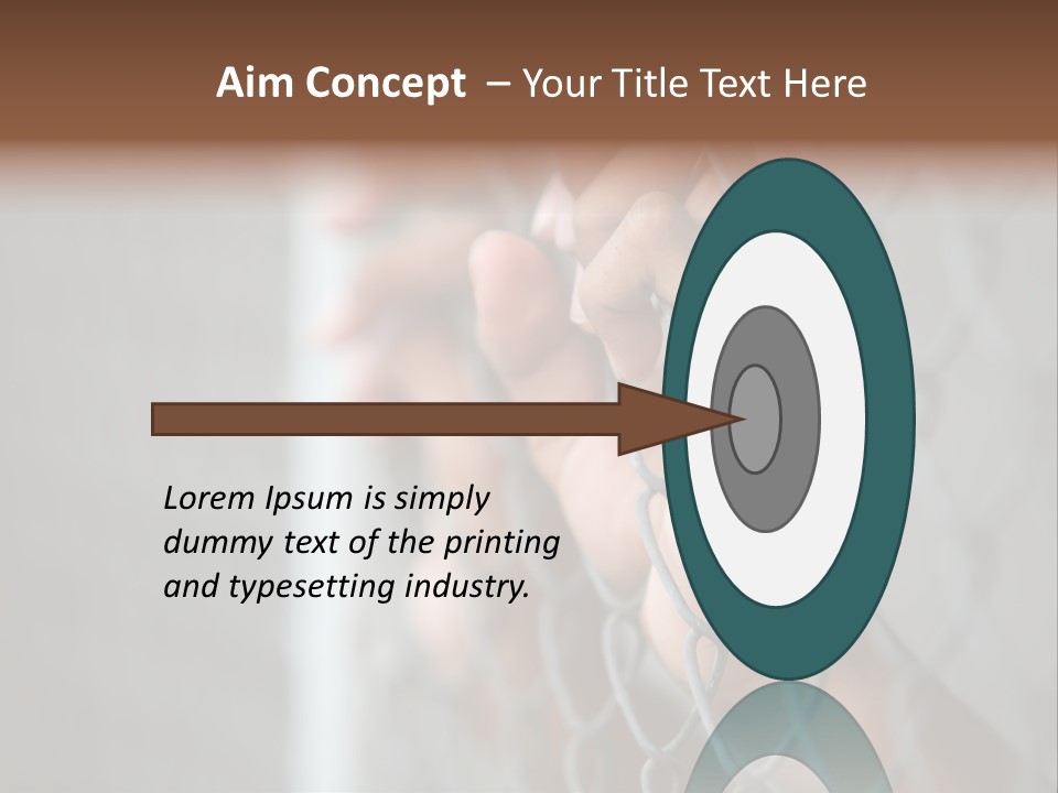 A Person Holding A Chain Link Fence With Their Hands PowerPoint Template