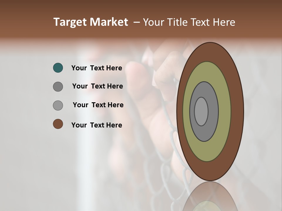 A Person Holding A Chain Link Fence With Their Hands PowerPoint Template