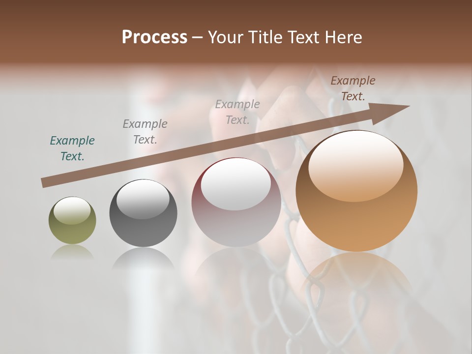 A Person Holding A Chain Link Fence With Their Hands PowerPoint Template