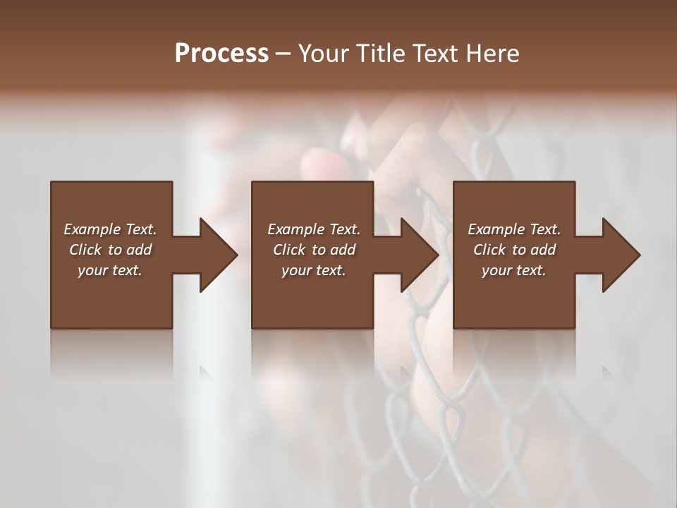 A Person Holding A Chain Link Fence With Their Hands PowerPoint Template