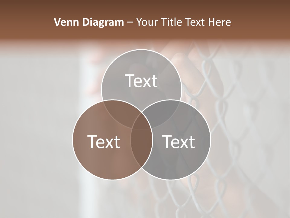 A Person Holding A Chain Link Fence With Their Hands PowerPoint Template