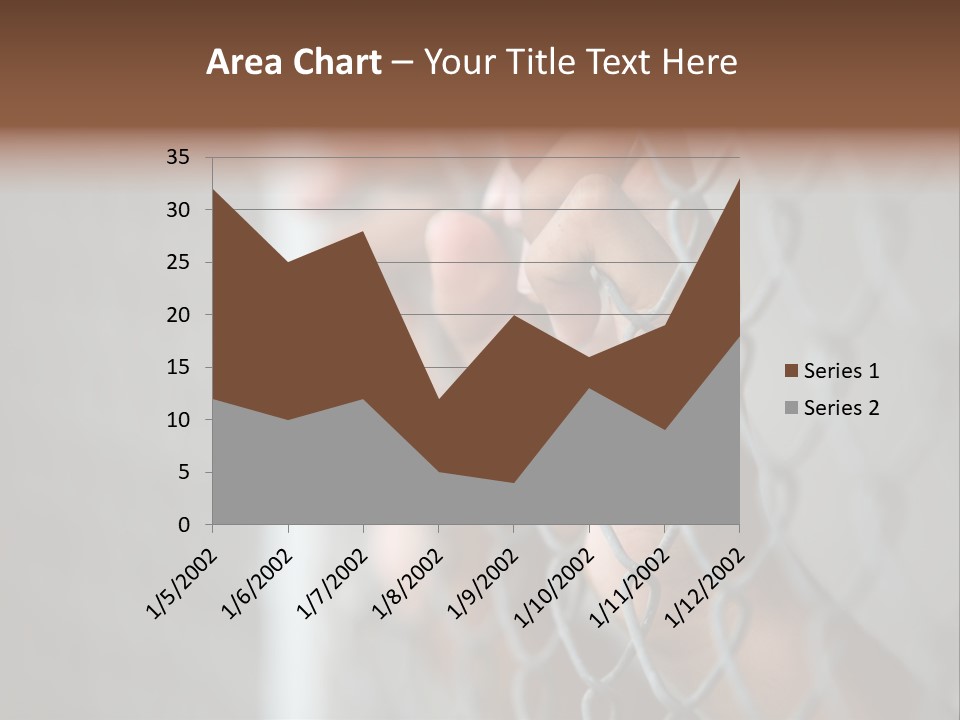 A Person Holding A Chain Link Fence With Their Hands PowerPoint Template