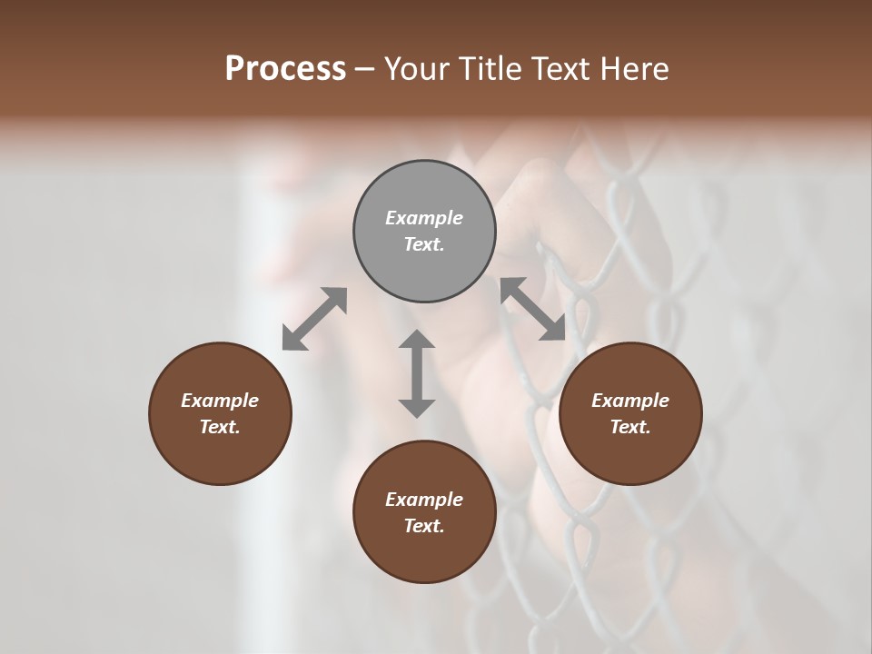 A Person Holding A Chain Link Fence With Their Hands PowerPoint Template