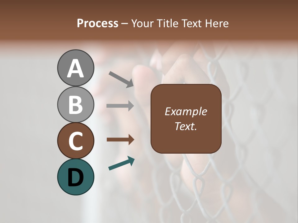 A Person Holding A Chain Link Fence With Their Hands PowerPoint Template