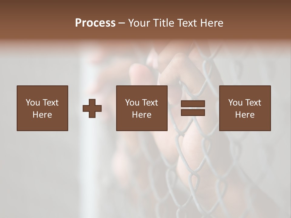 A Person Holding A Chain Link Fence With Their Hands PowerPoint Template