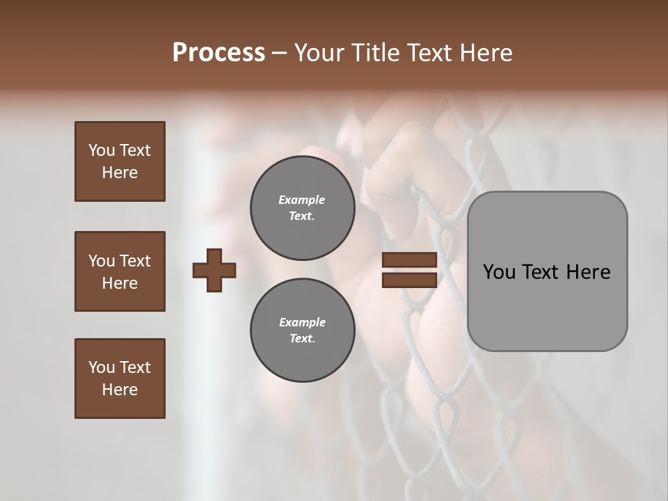 A Person Holding A Chain Link Fence With Their Hands PowerPoint Template