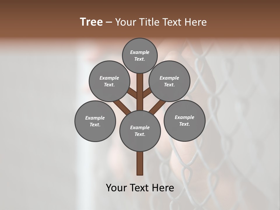 A Person Holding A Chain Link Fence With Their Hands PowerPoint Template
