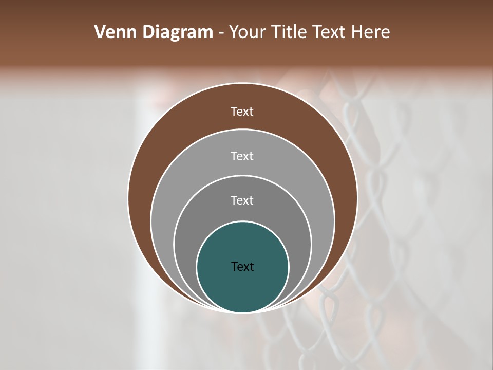 A Person Holding A Chain Link Fence With Their Hands PowerPoint Template