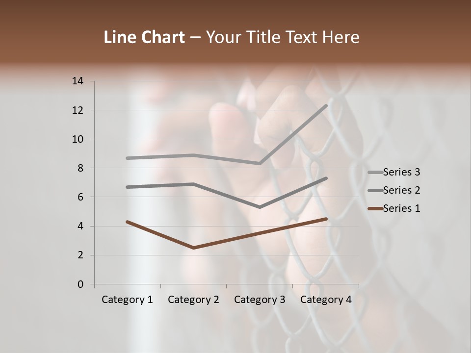 A Person Holding A Chain Link Fence With Their Hands PowerPoint Template