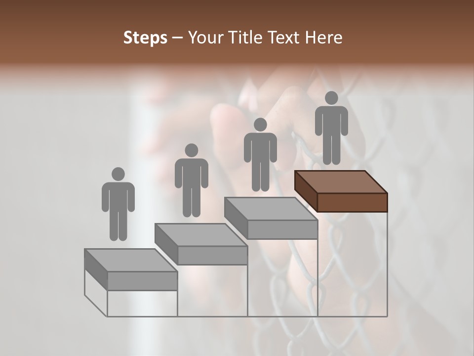 A Person Holding A Chain Link Fence With Their Hands PowerPoint Template