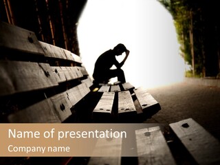 A Person Sitting On A Bench In A Tunnel PowerPoint Template