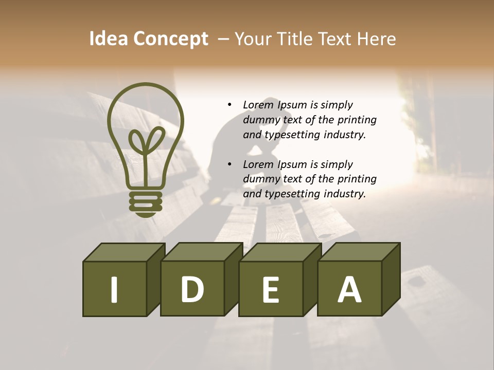 A Person Sitting On A Bench In A Tunnel PowerPoint Template