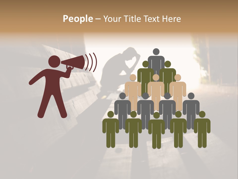 A Person Sitting On A Bench In A Tunnel PowerPoint Template