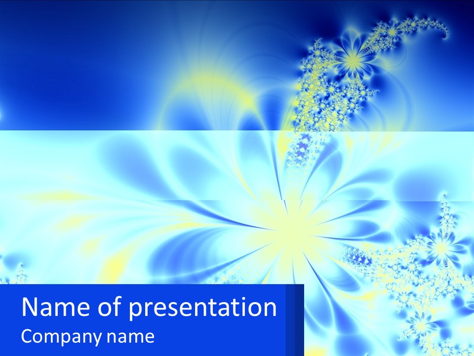 A Blue And Yellow Flower Powerpoint Presentation PowerPoint Template
