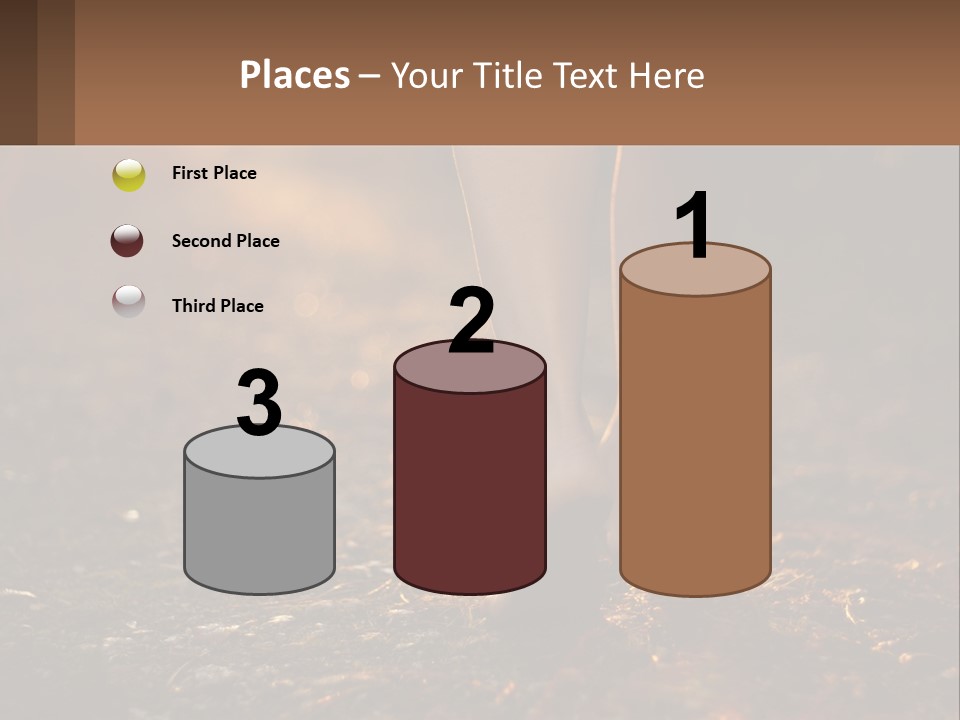 A Woman Walking Down A Dirt Road With Her Foot In The Air PowerPoint Template